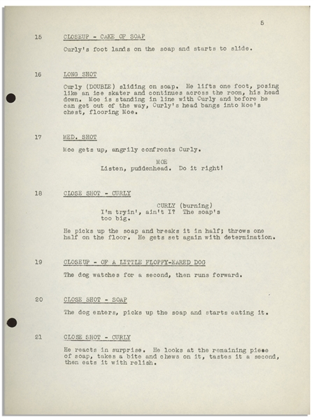 Moe Howard's Personally Owned Three Stooges' Columbia Pictures Script for Their 1942 Film, ''Loco Boy Makes Good'' -- With Working Title ''Poor but Dishonest''